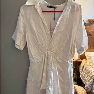 Zara Elegant White Mini Dress